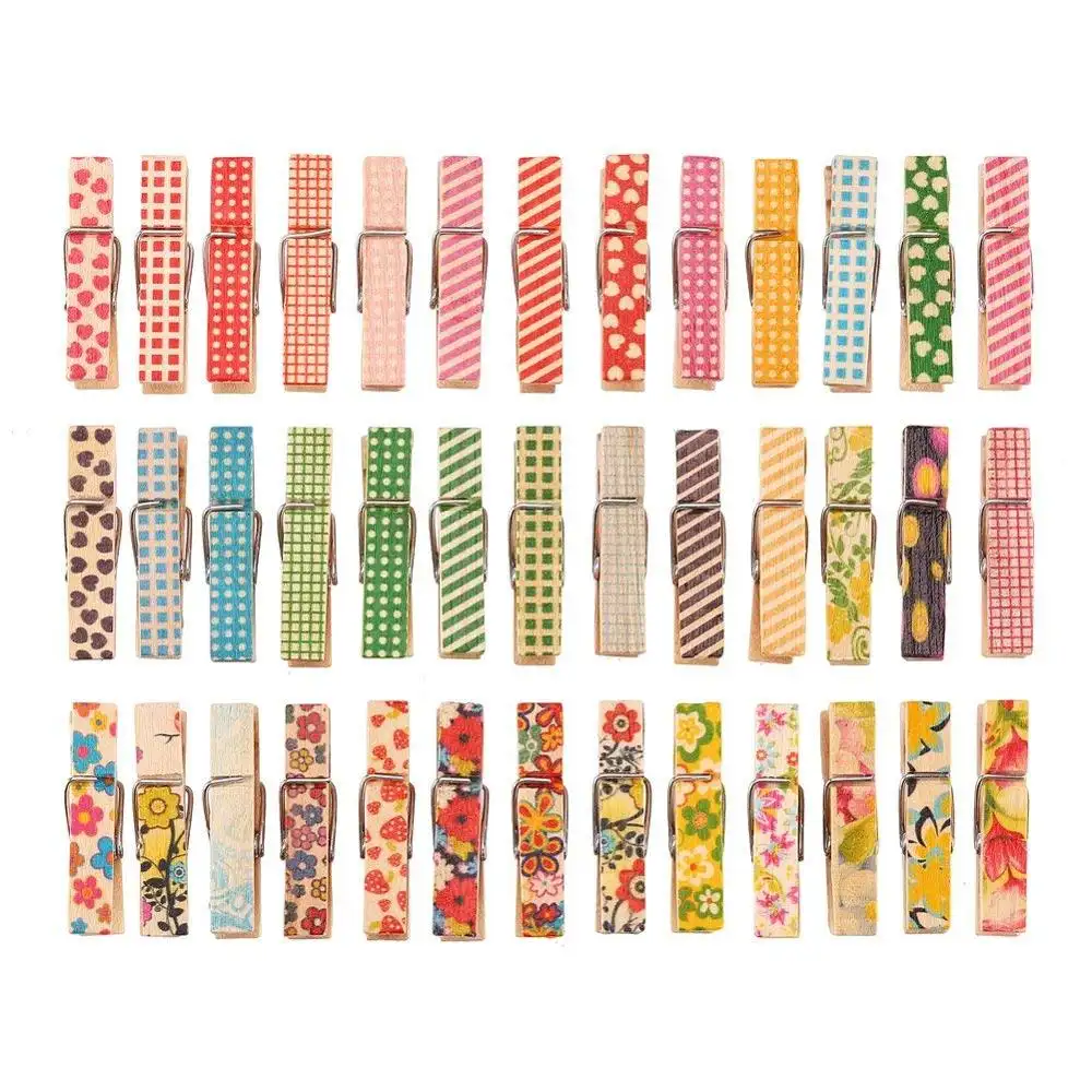 Mini printing colorful photo paper used wooden clothes pegs