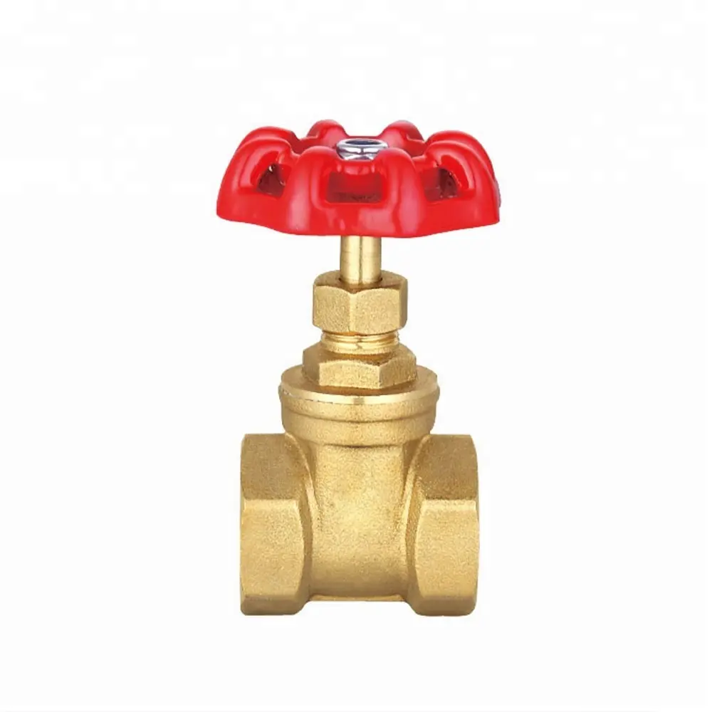 3/4" INCH NPT WATER STOP RED HEAD HANDLE STRONG BRASS SLUICE GATE VALVE