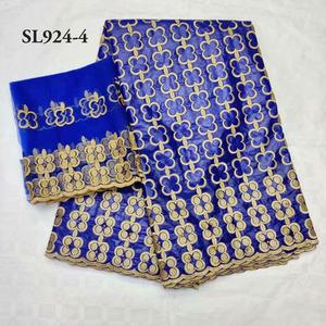 Topverkoop Afrikaanse Bazin Stof Brokaat 5 Yards 2 Yards Blouse In China 100% Katoenen Kant