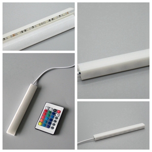 Éclairage LED <span class=keywords><strong>sous</strong></span>-meuble à bande lumineuse à clipser sur le côté arrière de l'étagère en <span class=keywords><strong>verre</strong></span>, DC12V, kit de télécommande RF - Product Image 5