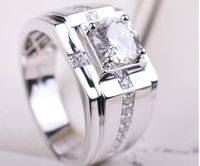 Bague en or rose 18 carats incrustée de moissanite personnalisable en gros pour hommes