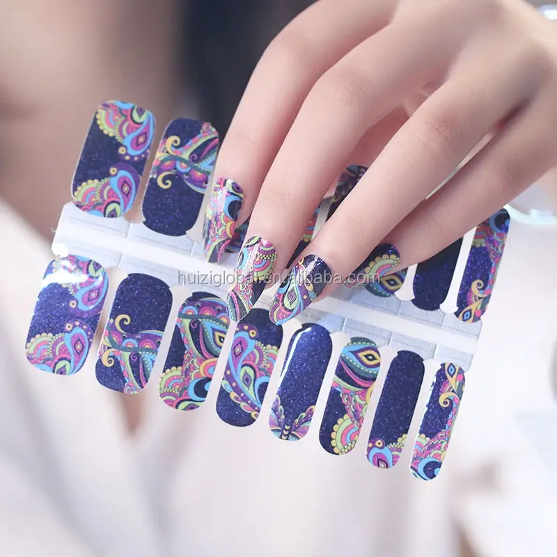 Toptan Fiyat Manikür Fabrika Özel Tasarımlar Tırnak Sarar DIY Nail Art Glitter Çıkartmalar