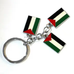 Grosir Pesanan Khusus Keluaran Baru Souvenir Turis Palestina Logam Enamel Logo Bendera Gantungan Kunci