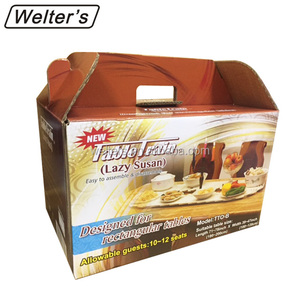 Mâm xoay hiện đại bằng nhựa, màu xám nhạt/nâu, dùng cho bàn ăn/bếp, chiều dài bàn 1.8-2.2m, dễ dàng xoay bàn, 10-12 người ngồi - Product Image 4