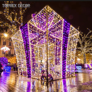 Fabricant IP65 RGB blanc bleu violet 3d led noël étanche grande boîte cadeau motif lumière géant rouge led arc décoration de noël - Product Image 2