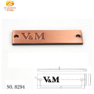 Heißer verkauf 2-loch-oder 4-loch rechteck metall logo tags - Product Image 1