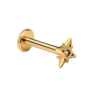 Bijoux de Piercing pour le corps en or 14k, Piercing de <span class=keywords><strong>tatouage</strong></span>, titane de Grade 23, bijoux de corps 14k, Piercing - Product Image 2