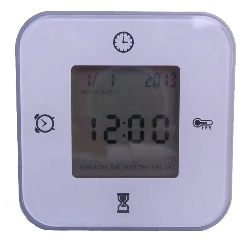 best promotional alarm digital clock 4 in 1 alarm clock mult-function rotatable 4 side clock with back lights