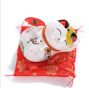 Stile giapponese carino fortunato gatto di fortuna Maneki Neko pittura porcellino salvadanaio di ceramica - Product Image 5