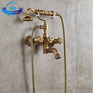 Latão Antique Wall Mounted Telefone Shower Set Shower Faucet SS01