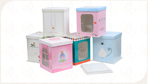 Custom Doll Birthday <strong>Decorative</strong> Cardboard Cake <strong>Boxes</strong> <strong>with</strong> <strong>Lids</strong> - Product Image 3