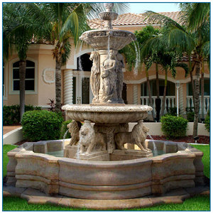 Fuente de Piedra para decoración de jardín al aire libre, piedra Natural de gran tamaño, cascada de mármol blanco, agua di TVI - Product Image 6