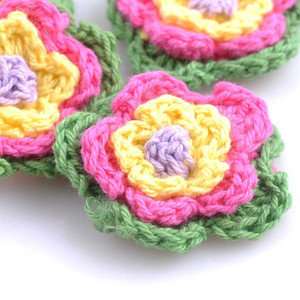 Prix usine Tricoté À La Main Fleur Coton Fleurs Au <span class=keywords><strong>Crochet</strong></span> - Product Image 2