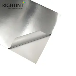 Flexography 80Gsm Soft Metal Silver Aluminium Foil Film Self Adhesive Backed Paper Sheet