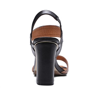 Made In China cinturino alla caviglia <span class=keywords><strong>donna</strong></span> <span class=keywords><strong>sandali</strong></span> vendita calda nero e marrone tacco <span class=keywords><strong>sandali</strong></span> della signora - Product Image 2