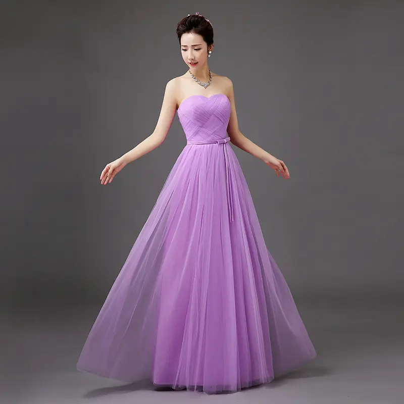 Women Elegant Purple Party Wedding Bridesmaid Formal Cocktail Dress Long Evening Gowns