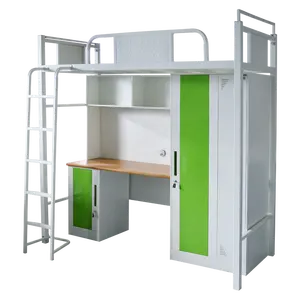 JZD-litera con escritorio para adultos, muebles escolares, dormitorio, Loft, cama de Metal