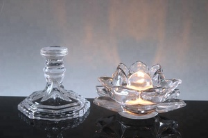 Flor vela de cristal ornamento jar vela <span class=keywords><strong>candelita</strong></span> Con pedestal - Product Image 2