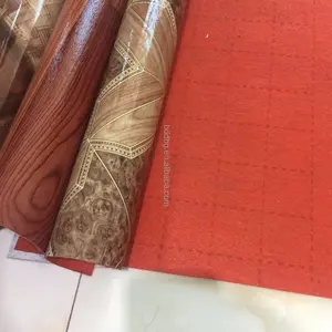 Sol en pvc brillant en feutre rouge, tapis en plastique, en rouleau de vinyle, 130g/g - Product Image 1