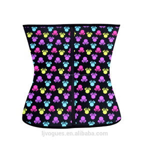 Papillon coloré motif impression Latex Corset 9 acier <span class=keywords><strong>os</strong></span> Underbust serre - taille avant ouvert formateur Lingeria - Product Image 5