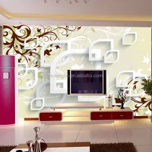 现代花卉图案壁纸壁画 3D 立体电视背景客厅沙发电视墙壁壁纸