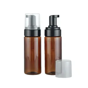 30ml 50ml 100ml 120ml 150ml 200ml Brown pet plastic soap foam pump bottle / Empty cosmetic lotion bottles dispenser for sale