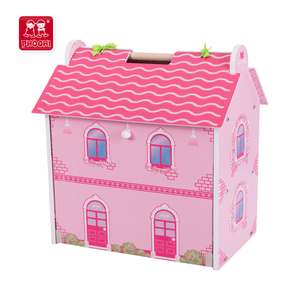 Flor Rosa portátil niños pretend jugar juguete <span class=keywords><strong>de</strong></span> madera <span class=keywords><strong>casa</strong></span> <span class=keywords><strong>de</strong></span> <span class=keywords><strong>muñecas</strong></span> para los niños 3 + - Product Image 1
