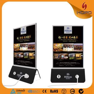 Compras en línea Anti estilo de robo mesa de pie titular del menú de banco de energía para la cafetería - Product Image 2