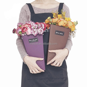 Nouveau sac <span class=keywords><strong>en</strong></span> papier personnalisé, vase à fleurs plat et pliable, emballage de fleurs, boîtes cadeaux, vase à fleurs - Product Image 2