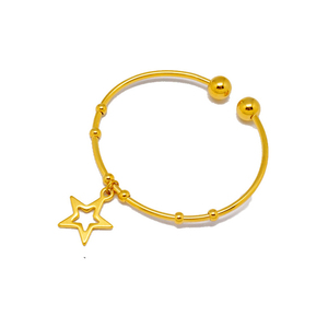 <span class=keywords><strong>Bracelet</strong></span> simple en <span class=keywords><strong>or</strong></span> <span class=keywords><strong>24</strong></span> <span class=keywords><strong>carats</strong></span> de Dubaï, motifs d'étoiles porte-bonheur, <span class=keywords><strong>bracelet</strong></span> en acier inoxydable pour femmes - Product Image 1