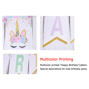 2025 Hot Selling <strong>Unicorn</strong> Theme Birthday <strong>Party</strong> Decorations <strong>Unicorn</strong> Happy Birthday Bunting Banner for Baby Girls Birthday <strong>Party</strong> - Product Image 5