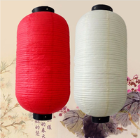 Lanternes en papier suspendues d'extérieur de style japonais imprimées sur mesure en rouge/blanc, artisanat