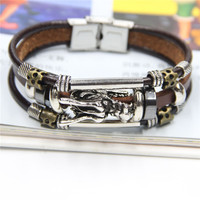 En cuir bracelet En Alliage Vintage Punk Rock bracelet bracelet Tête de Dragon ÉCHANTILLON GRATUIT