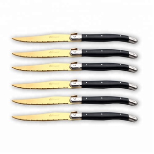 Ensemble de <span class=keywords><strong>couteaux</strong></span> à steak Laugiole avec revêtement antiadhésif en or PVD, ensemble de <span class=keywords><strong>couteaux</strong></span> de table - Product Image 2