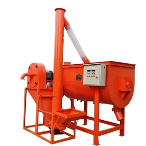 Hot sale 1-2T/H capacity horizontal ribbon goat cattle feed mineral mixer for farm