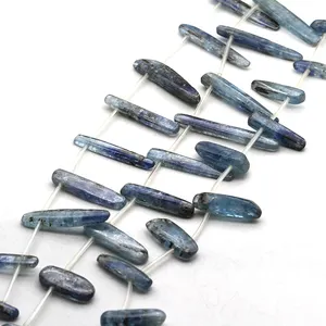 Top Drilled Raw Natural Blue Kyanite Stick Beads Gemstone Point Beads