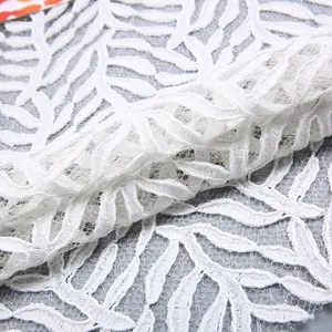 Chine usine blanc maille tulle broderie cordon dentelle tissu inde robe