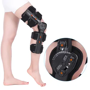 Dial lock breathable knee support with rom hinge