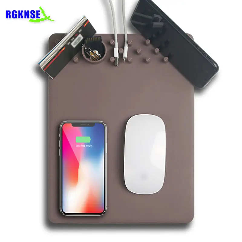 RGKNSEワイヤレス充電器パッドforiPhone X iPhone 8 8Plus 7 7Plusストレージマウスパッド電話ホルダーワイヤレス充電マウスパッド