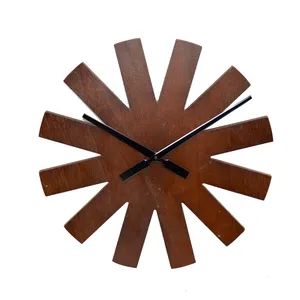 Reloj de pared Vintage antiguo hecho a mano para colgar de madera