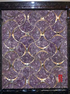 Encimera de amatista púrpura de retroiluminada ónix mármol de vidrio laminado de panel - Product Image 4
