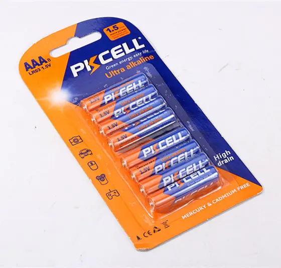 Wholesale blister cards Pilas aaa size 15v AM4 LR03 battery aaa 1.5v no.7 alkaline battery batteries cell for toys