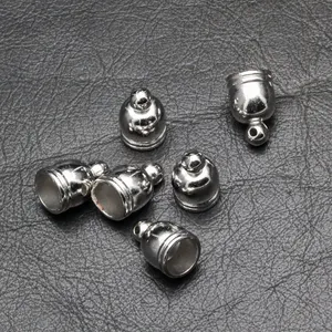 5 embouts pour bouchons de pampilles en argent, 10mm, cordon en cuir, connecteur d'extrémité à sertir, bricolage, fabrication de bijoux, Bracelet et collier