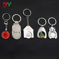 סין יצרן אישית עגלת אסימון מטבע Keychain מתכת מטבע מחזיק Keychain
