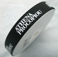 Logotipo personalizado al por mayor puff planteado tejer grogrén (ligamento tafetán cinta impresa para embalaje de regalo