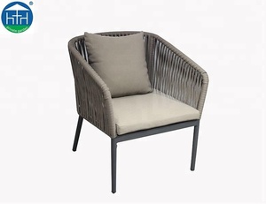 Muebles de Jardín Portátiles y Económicos, Sofá Seccional de Cuerda Gris para Patio, Sofá de Aluminio para Exteriores de Hotel - Product Image 5