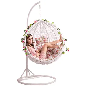 ホワイトRattanWicker CocoonSwingasanハンギングチェア