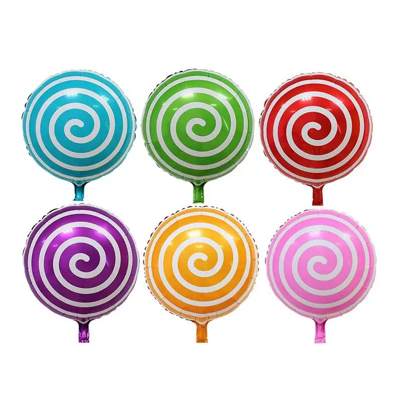 Conjunto de globos de fiesta de colores, piruleta, mylar