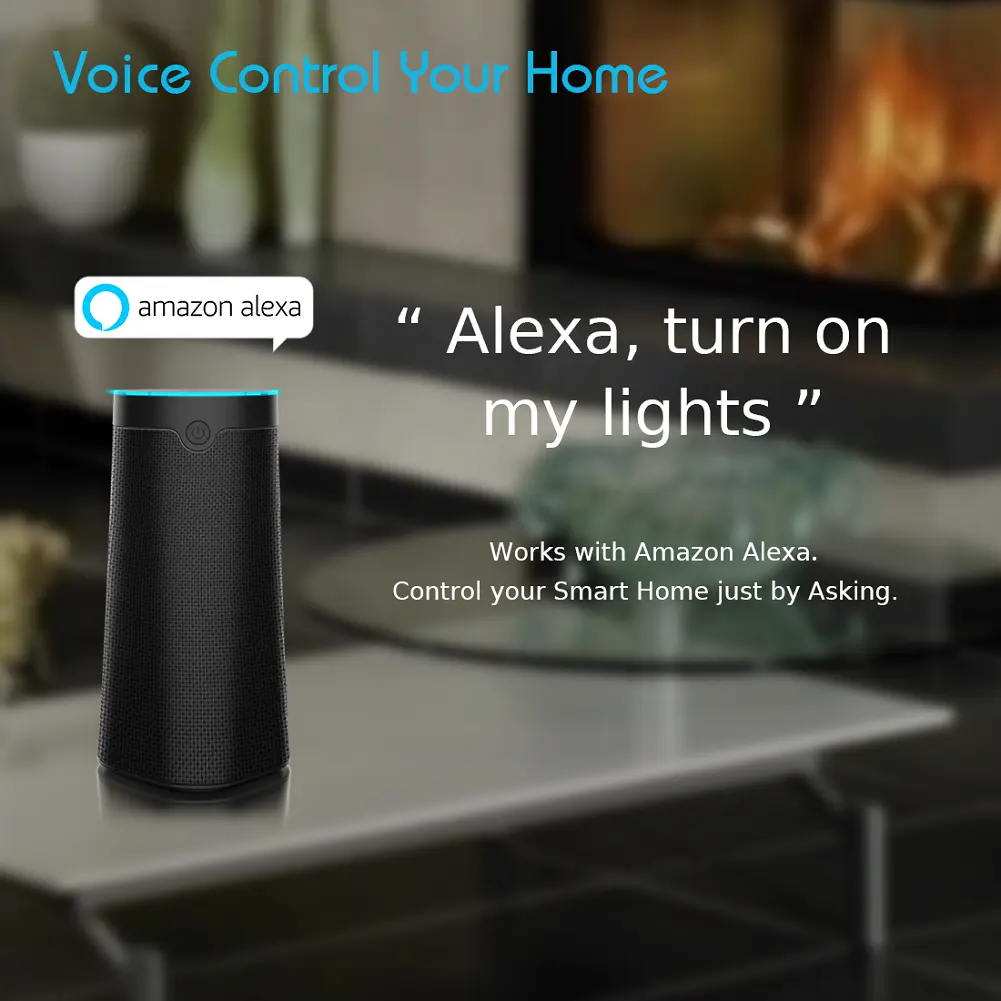 ACEMAX Speaker Rumah Nirkabel HF30, Sistem Musik Multiruang, Tersertifikasi dengan Amazon Alexa Echo Hitam