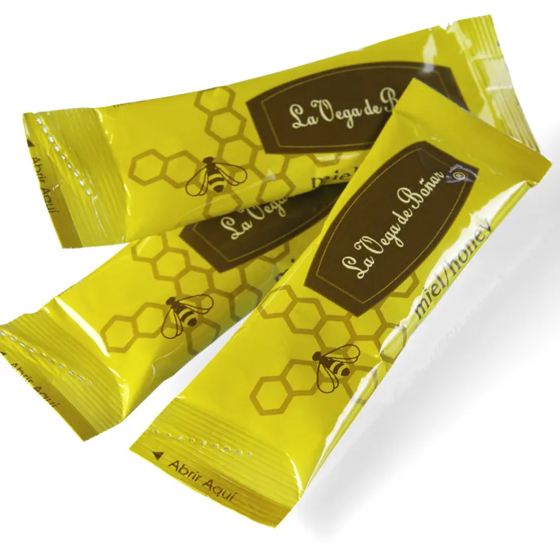 Bolsita de miel impresa de alta calidad, película de plástico/bolsita de miel/Embalaje de miel